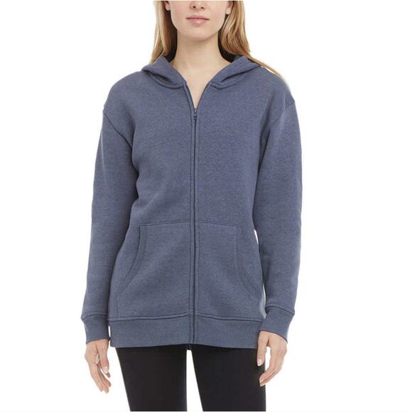 NWT Danskin Cotton Soft Brushed Fleece Kangaroo Pockets Casual Full Zip Hoodie - Picture 1 of 5
